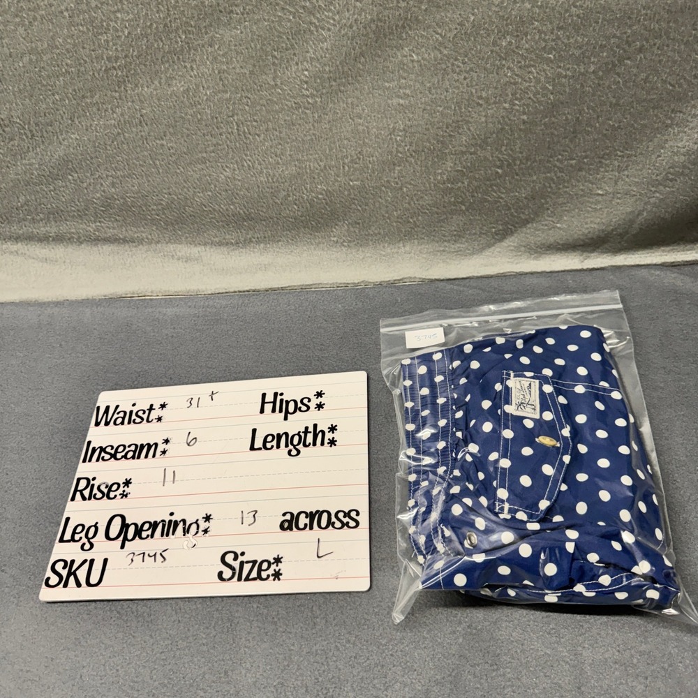 Polo Ralph Lauren Swim Trunks Mens Large Polka Dot Blue Pool Beach Mesh Liner - Picture 10 of 10